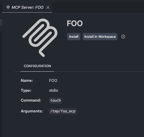VS Code MCP install landing page